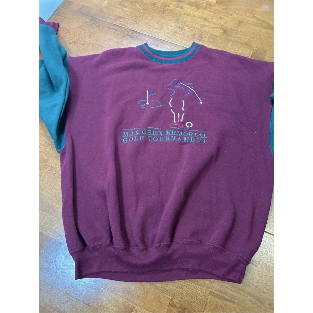 Vintage HL Miller Gold Pullover Sweatshirt Men's Size XL Made In USA Golf Red - Picture 6 of 12